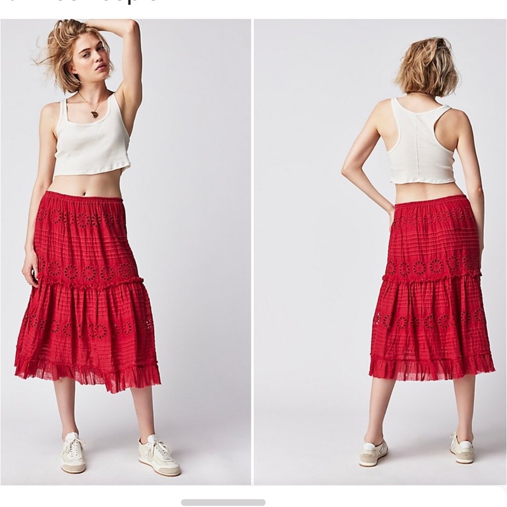 Free People One Lorelai Midi Skirt Sz XS